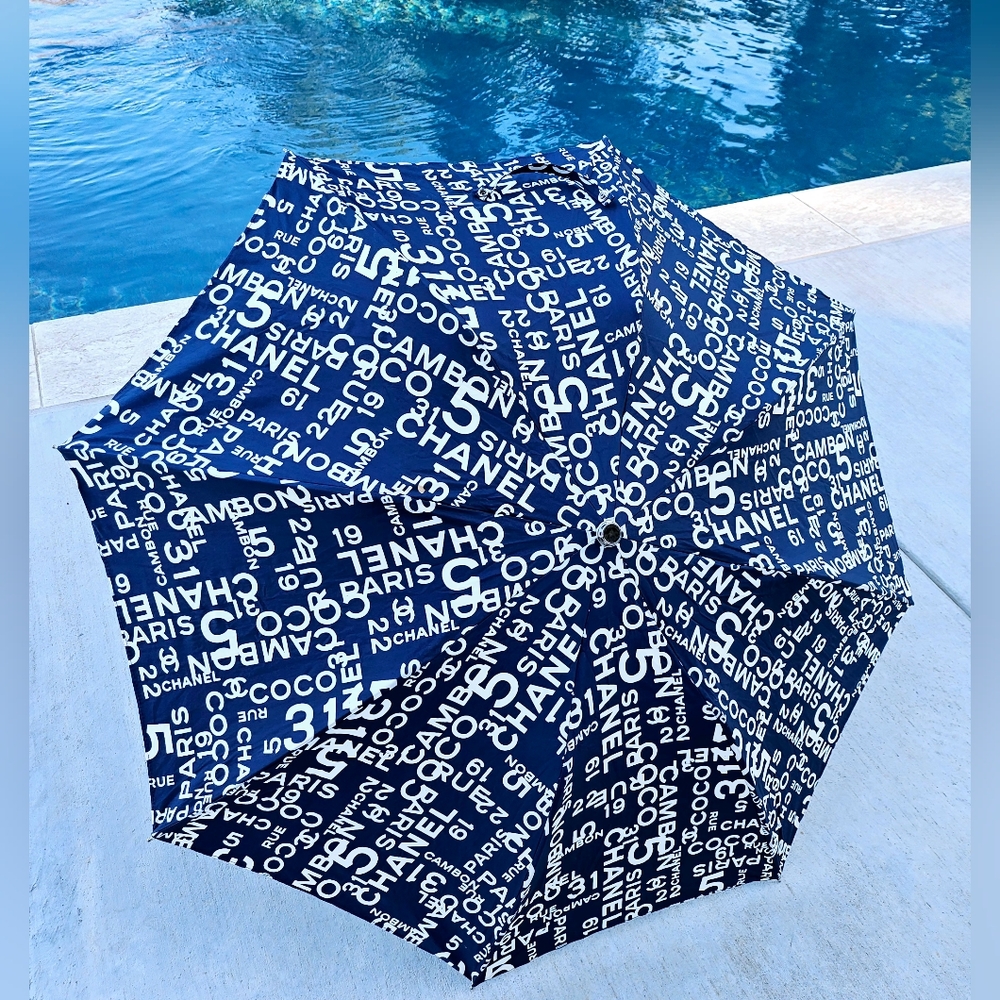 Chanel Blue & White Coco Cambon Umbrella